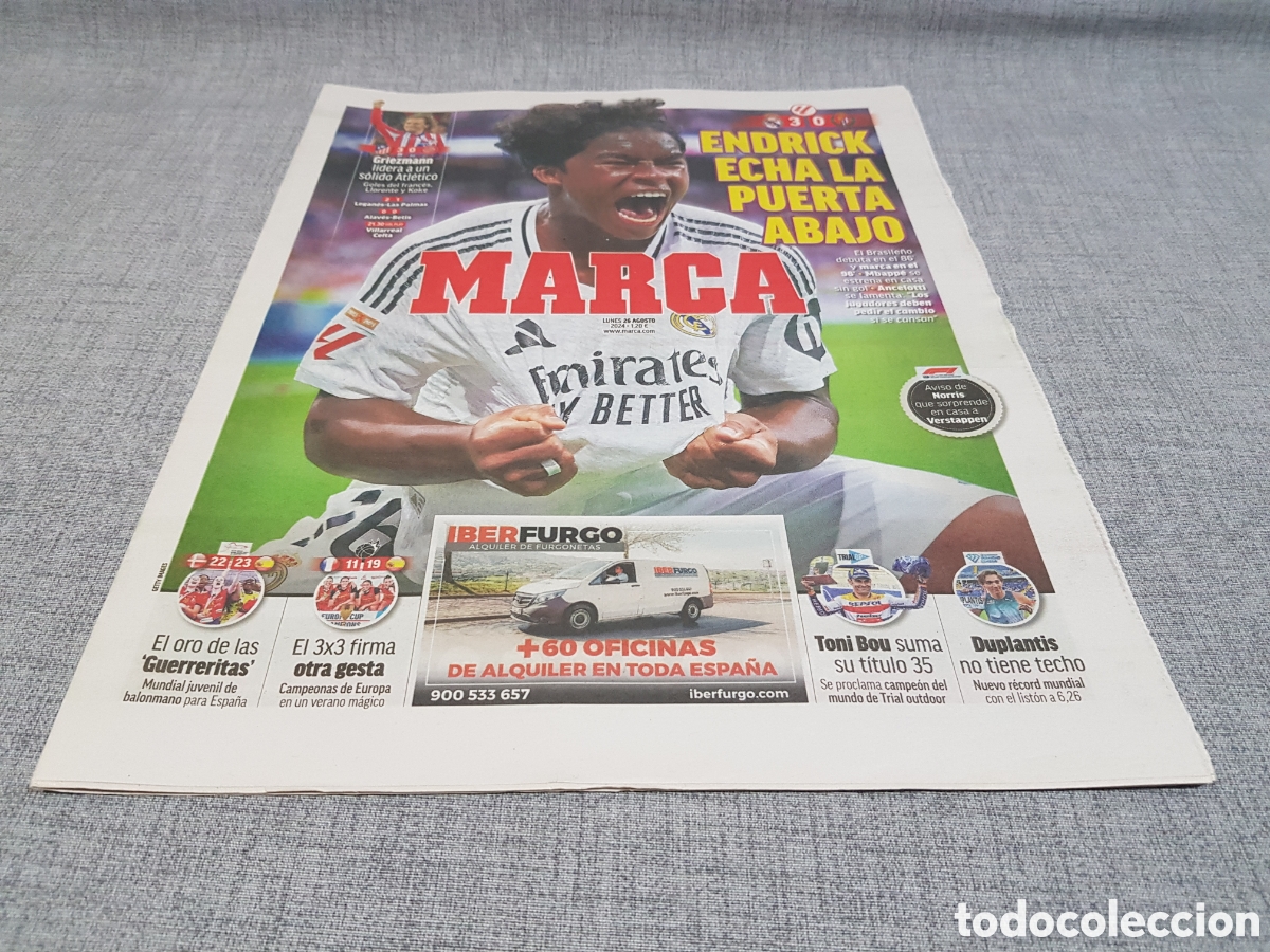 Sammelleidenschaft Sport: MARCA LUNES 26 AGOSTO 2024 ENDRICK DUPLANTIS R&Eacute;CORD DEL MUNDO TONI BOU CAMPE&Oacute;N MUNDO TRIAL OUTDOOR