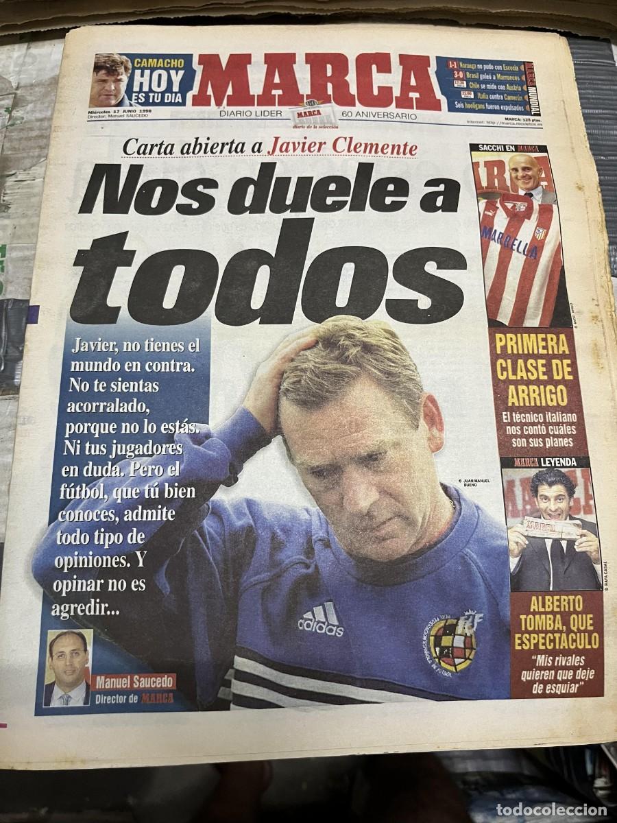 Sammelleidenschaft Sport: MARCA (17-6-1998) MUNDIAL ESPA&Ntilde;A PARAGUAY CLEMENTE CHILAVERT ALBERTO TOMBA SACCHI JORDAN