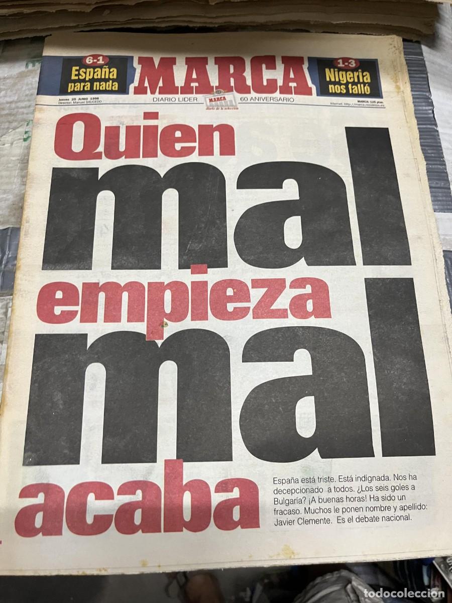 Collezionismo sportivo: MARCA (25-6-1998) MUNDIAL ESPA&Ntilde;A 6-1 BULGARIA NIGERIA 1-3 PARAGUAY FLONALDO CHILE BATISTUTA