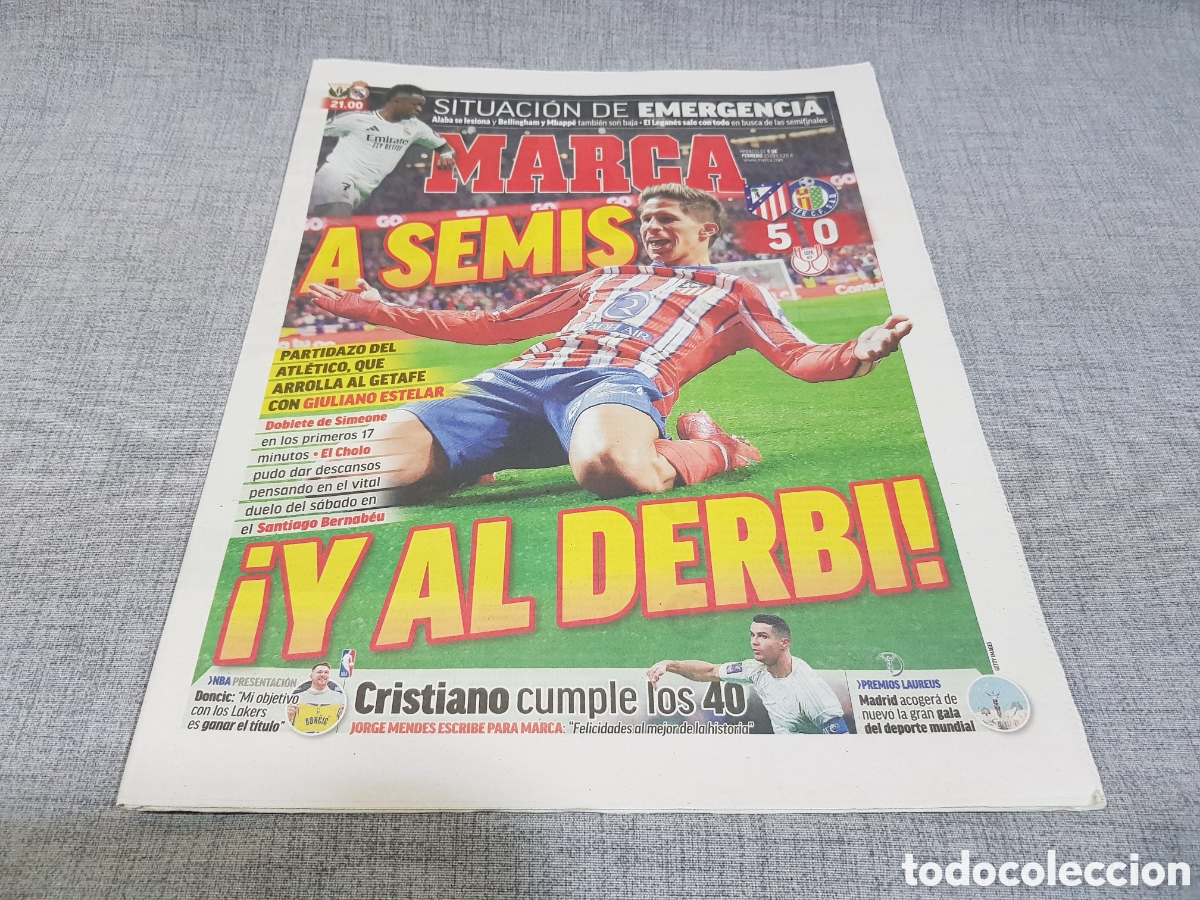 Collezionismo sportivo: MARCA MI&Eacute;RCOLES 5 FEBRERO 2025 PREMIOS LAUREUS NBA DONCIC LAKERS ATL&Eacute;TICO MADRID