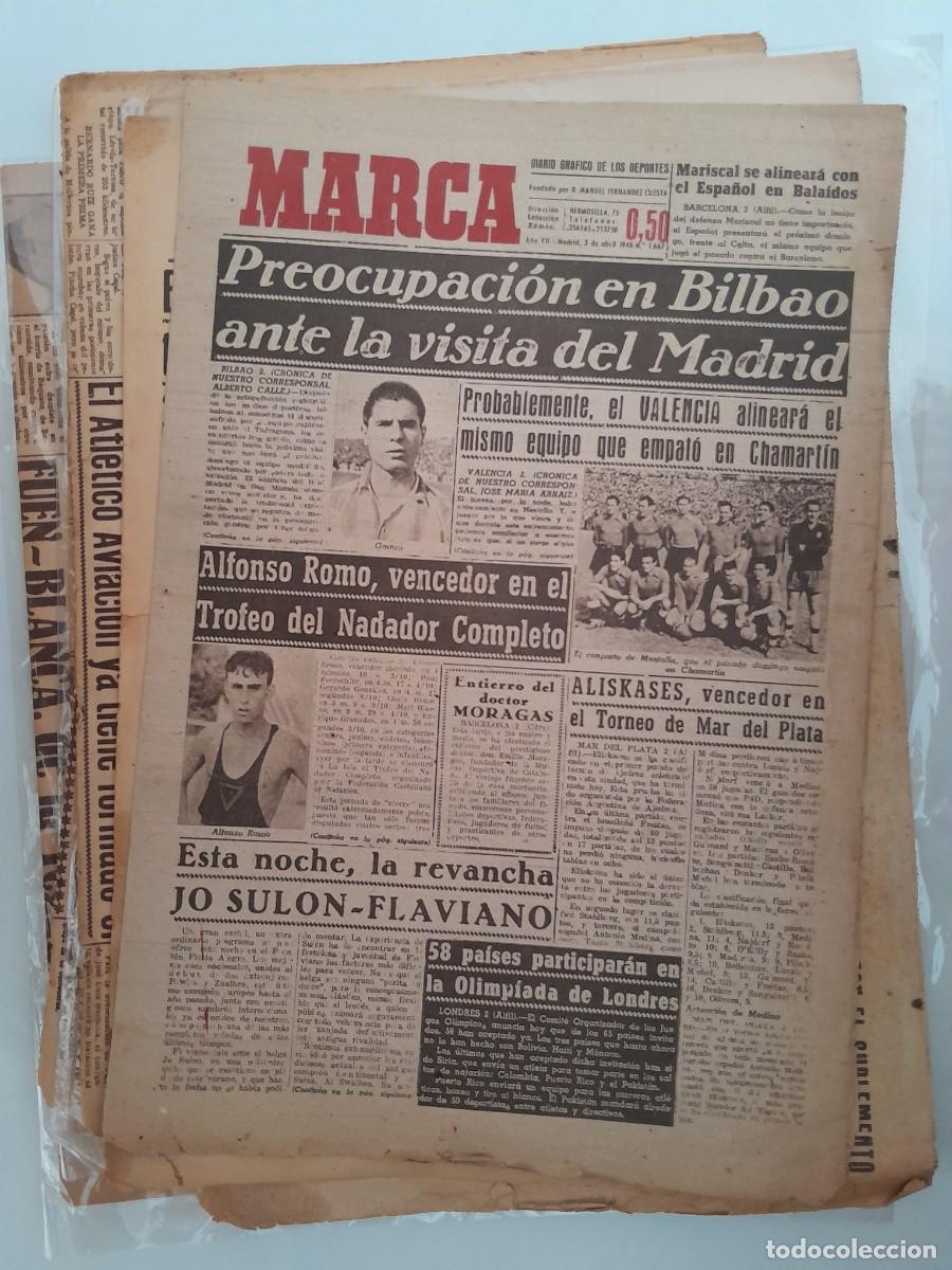 Sammelleidenschaft Sport: LOTE 10 PERIODICOS MARCA FUTBOL A&Ntilde;OS 40 RV