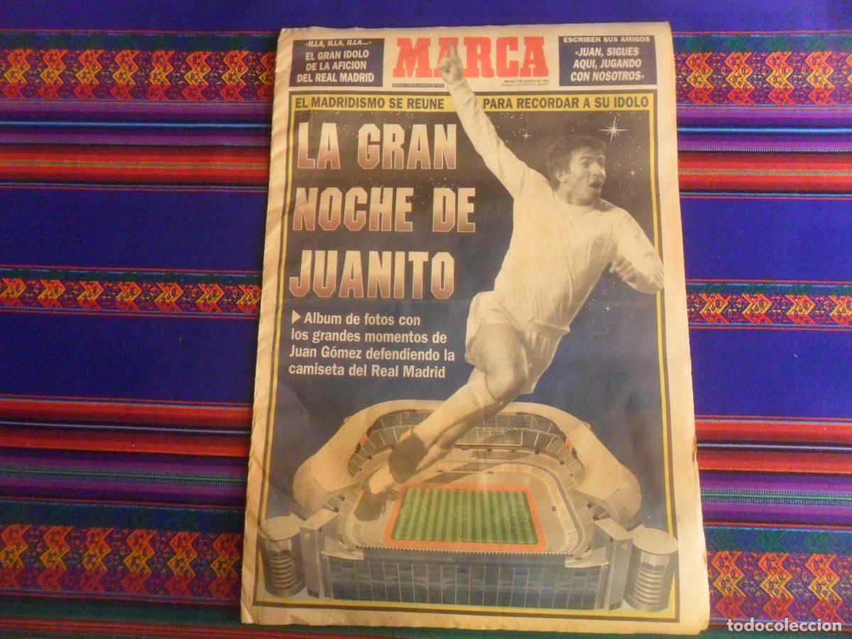 Collectionnisme sportif: MARCA ESPECIAL PARTIDO HOMENAJE A JUAN G&Oacute;MEZ JUANITO. 4-10-1994. REAL MADRID. RARO.