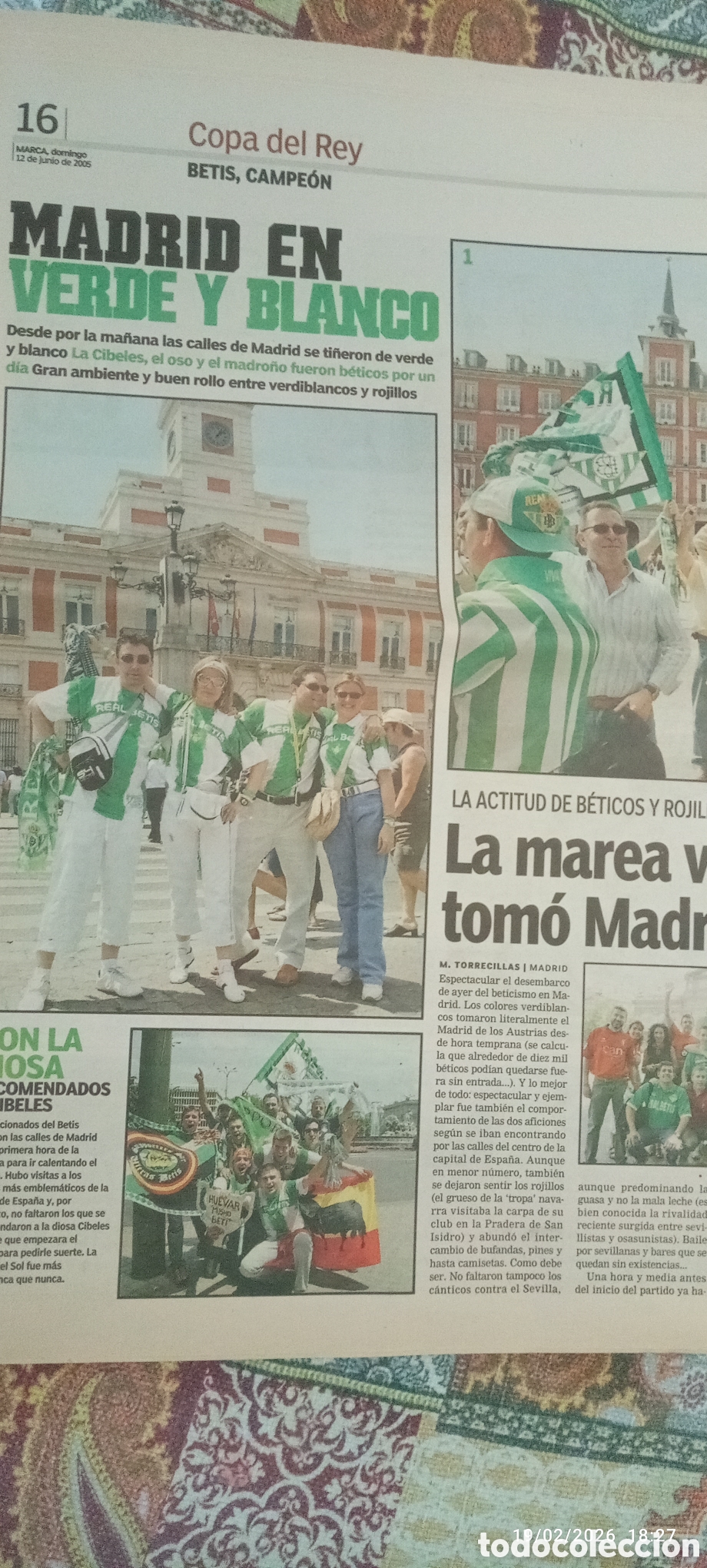 Coleccionismo deportivo: MARCA 2005 REAL BETIS COPA - Foto 2