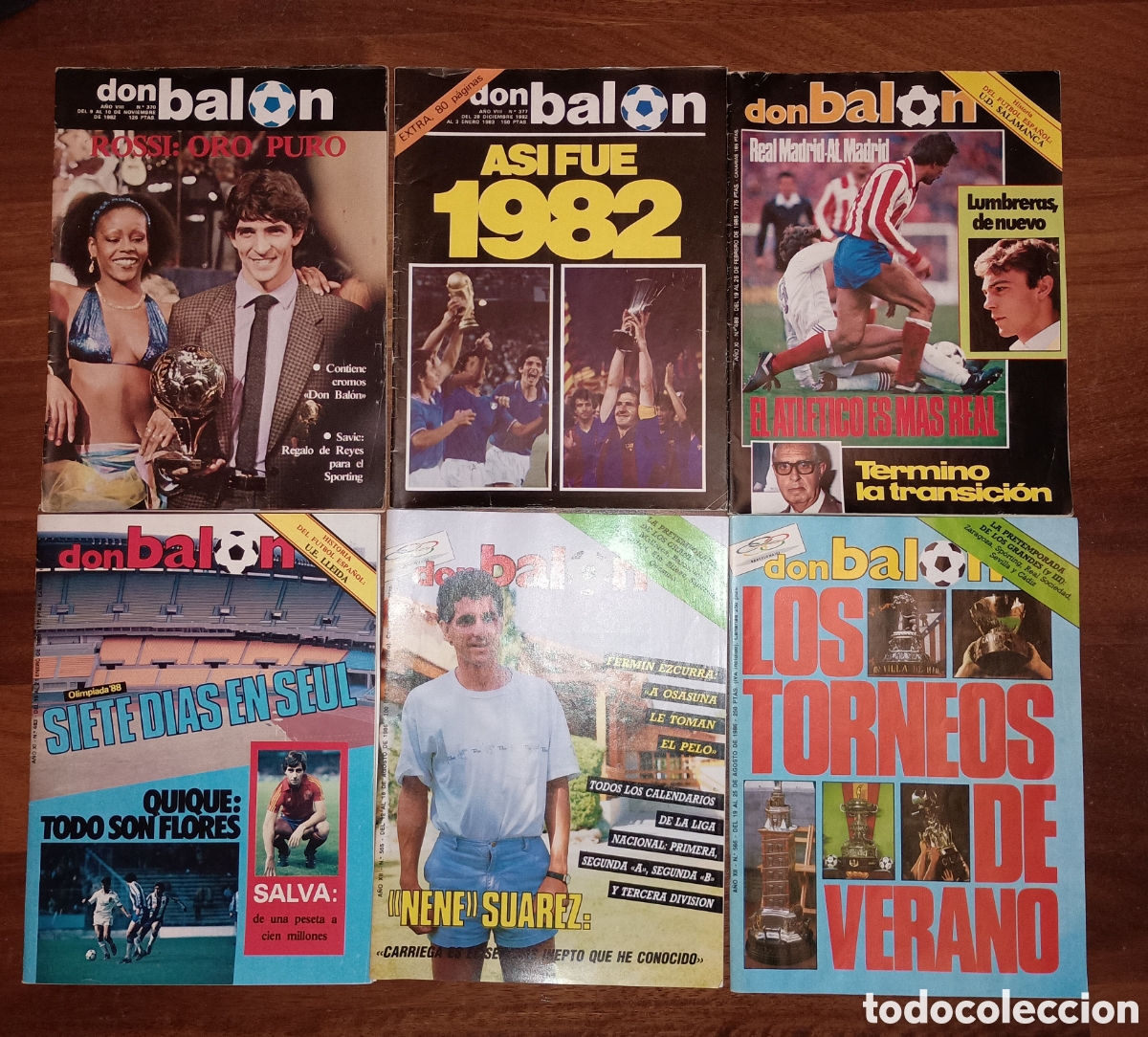 Coleccionismo deportivo: Lote 6 n&uacute;meros de Don Bal&oacute;n a&ntilde;os 80s.