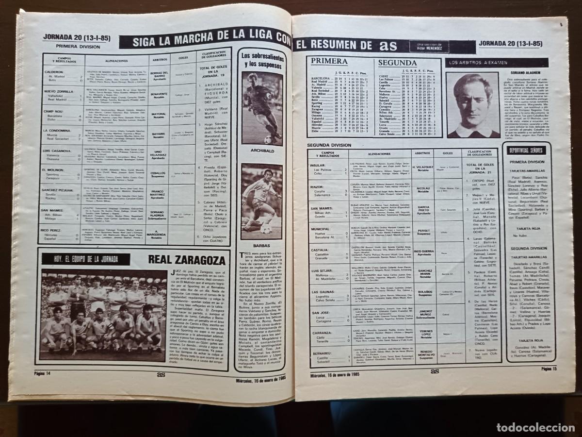 Coleccionismo deportivo: AS-N&Uacute;MERO- 5371- 1985 - Foto 6
