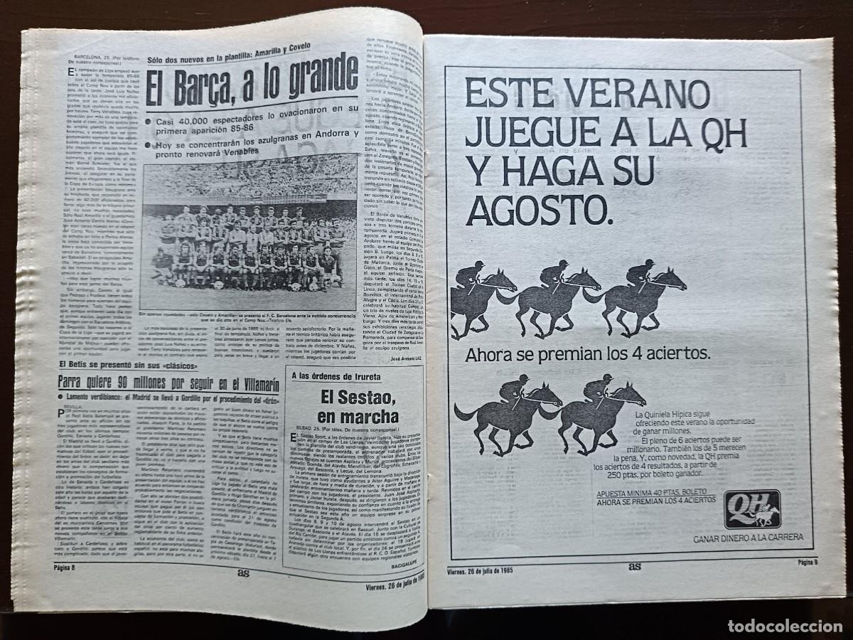 Coleccionismo deportivo: AS-N&Uacute;MERO- 5533- 1985 - Foto 5