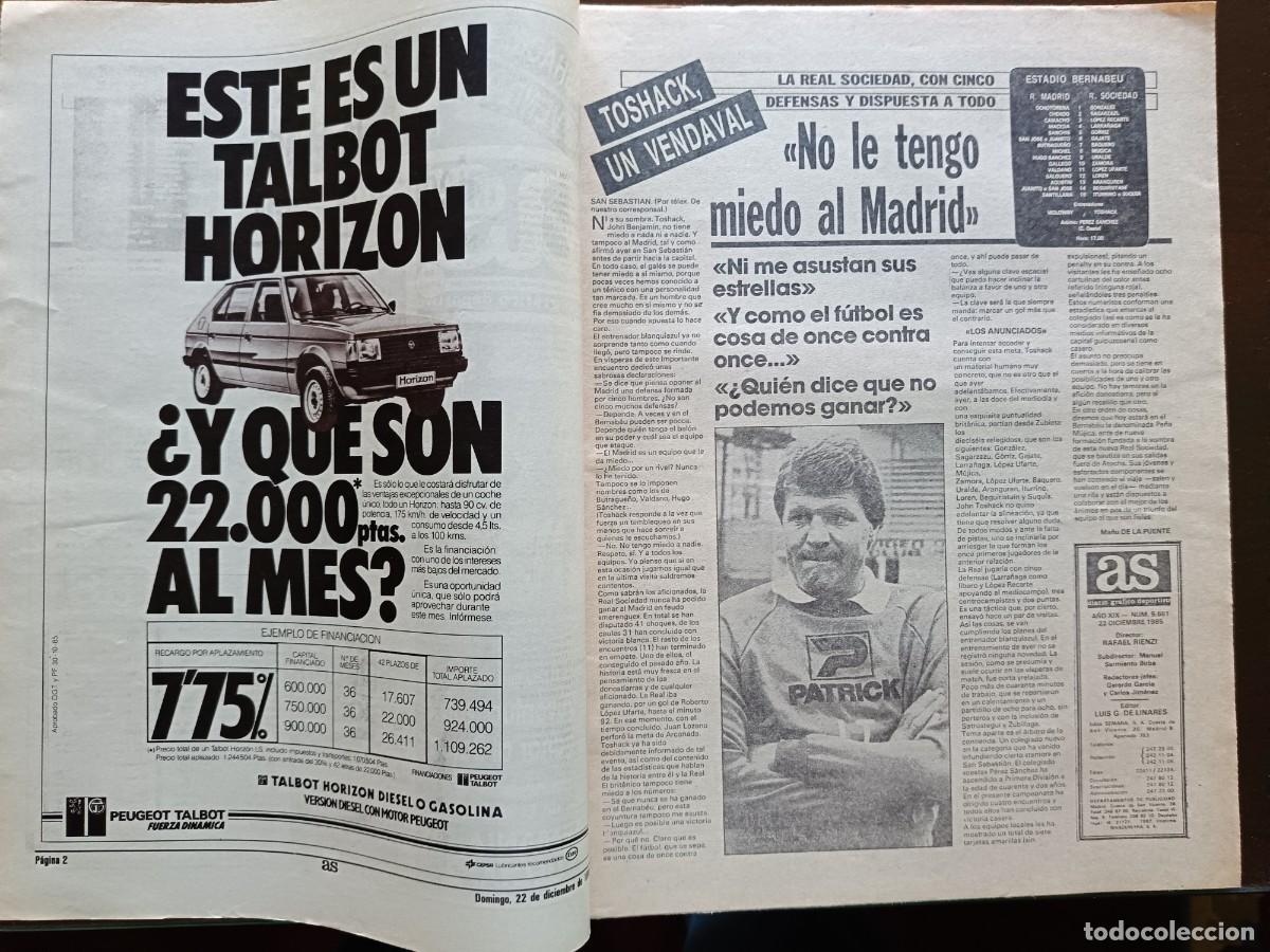 Coleccionismo deportivo: AS-N&Uacute;MERO- 5661- 1985 - Foto 2