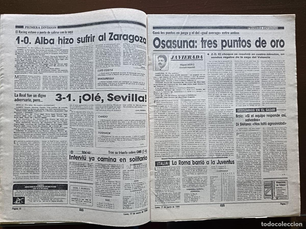 Coleccionismo deportivo: AS-N&Uacute;MERO- 5732- 1986 - Foto 5