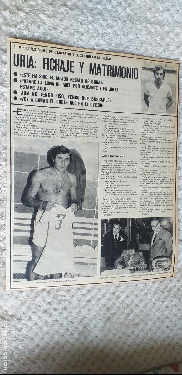 Coleccionismo deportivo: FUTBOL-V90-II-HOJA RECORTE-PRENSA DEPORTIVA-AS-1973-74-URIA