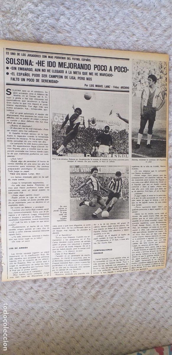 Coleccionismo deportivo: FUTBOL-V90-II-HOJA RECORTE-PRENSA DEPORTIVA-AS-1973-74-SOLSONA