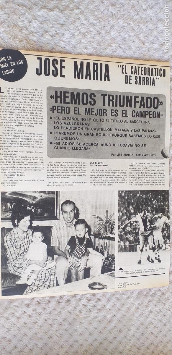 Coleccionismo deportivo: FUTBOL-V90-II-HOJA RECORTE-PRENSA DEPORTIVA-AS-1973-74-JOSE MARIA