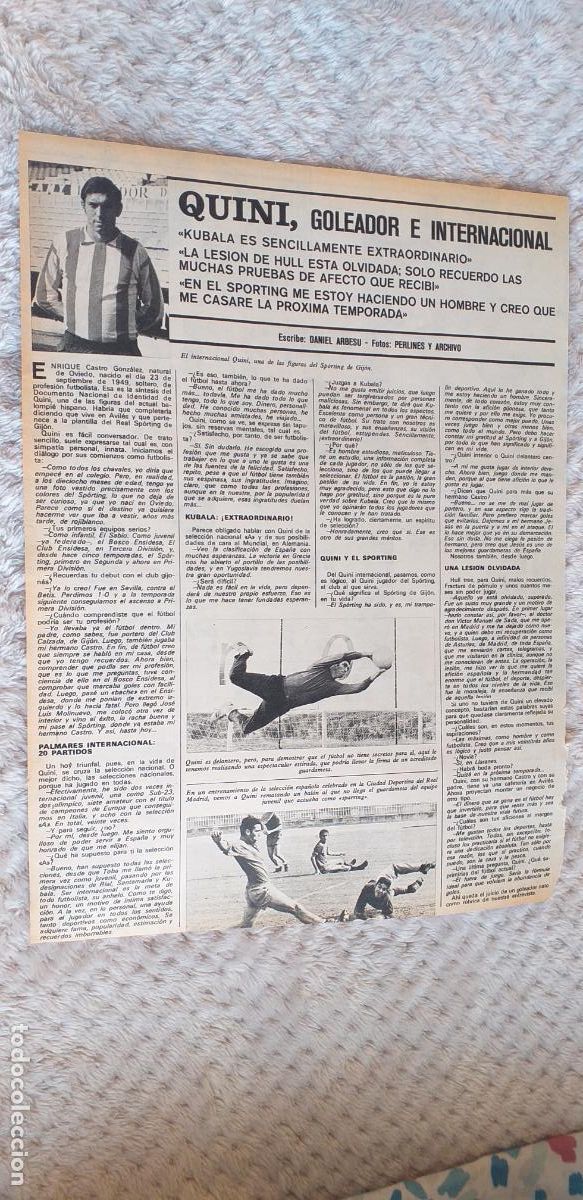 Coleccionismo deportivo: FUTBOL-V90-II-HOJA RECORTE-PRENSA DEPORTIVA-AS-1973-74-ENRIQUE CASTRO ''QUINI''