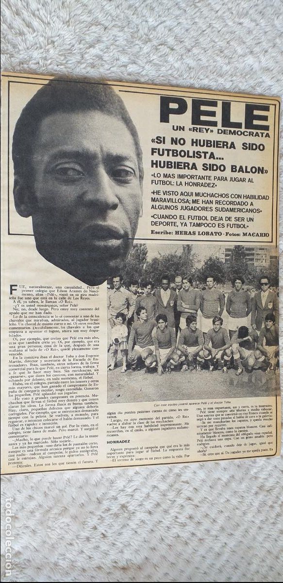 Coleccionismo deportivo: FUTBOL-V90-II-HOJA RECORTE-PRENSA DEPORTIVA-AS-1973-74-EDSON ARANTES DO NASCIMENTO-PELE