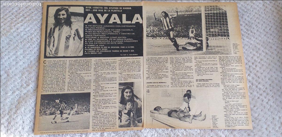 Coleccionismo deportivo: FUTBOL-V90-II-HOJA RECORTE-PRENSA DEPORTIVA-AS-1973-74-AYALA