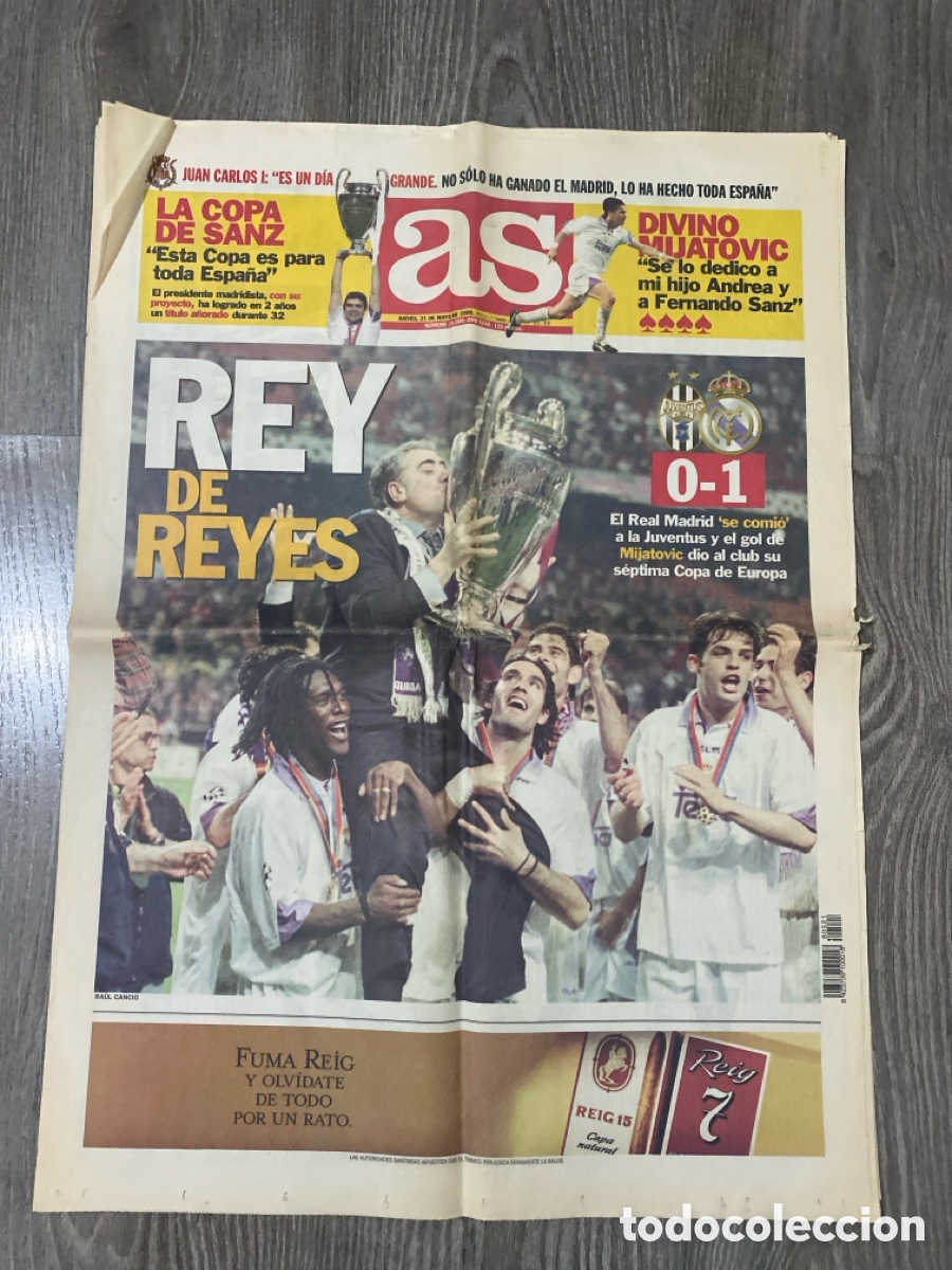 Coleccionismo deportivo: Diario AS 21 de mayo de 1998, la s&eacute;ptima