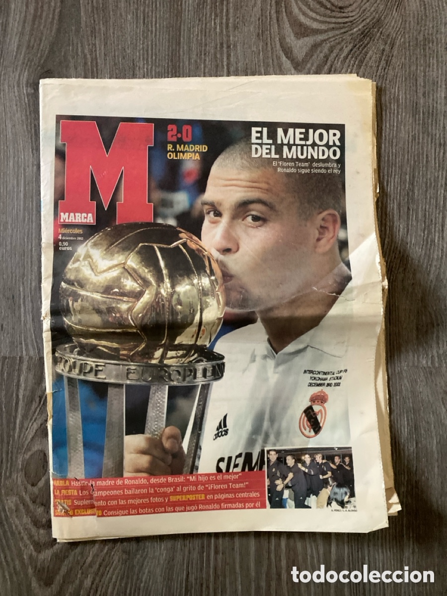 Coleccionismo deportivo: Diario marca 4 de diciembre de 2002 Ronaldo