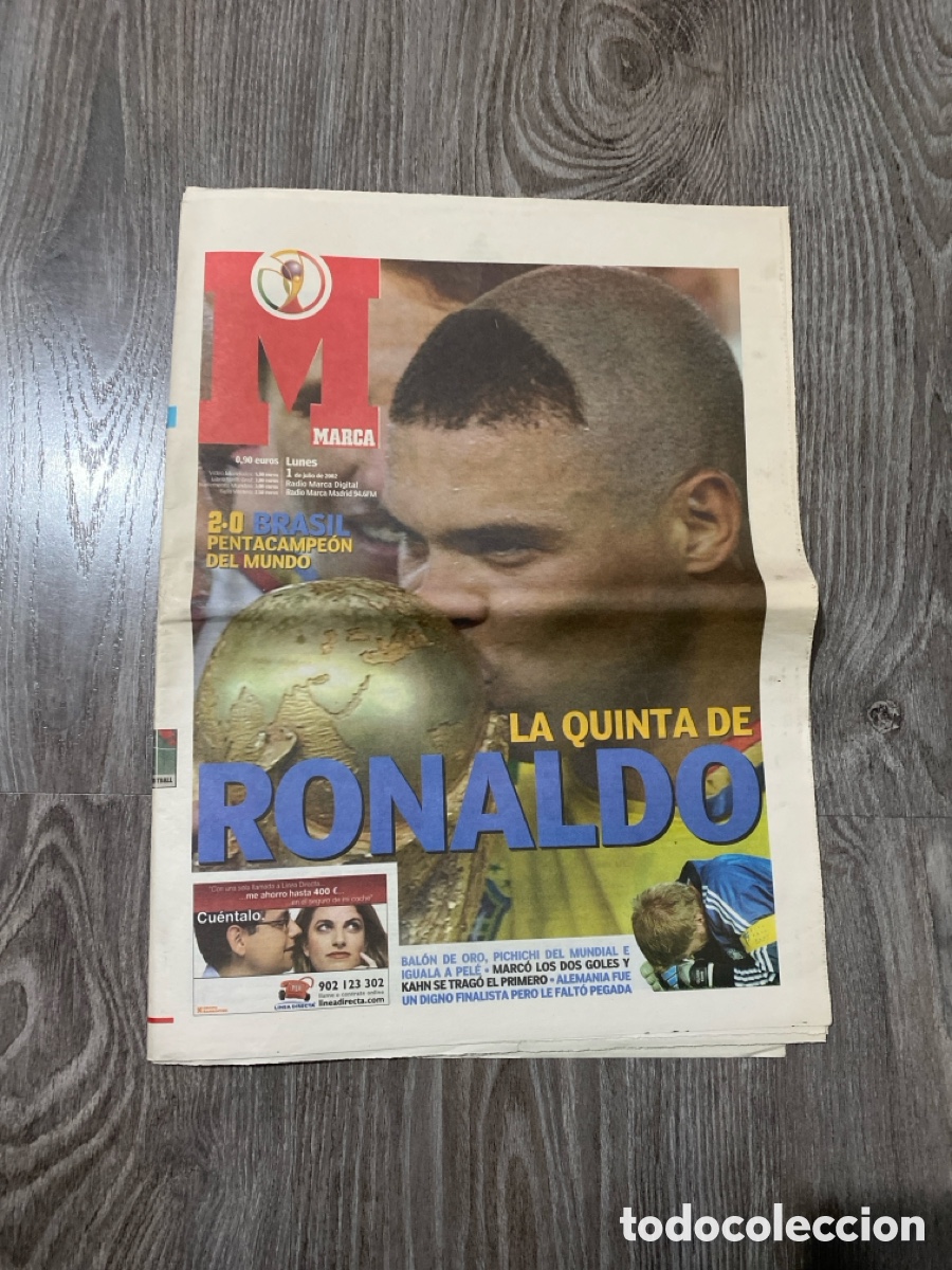 Coleccionismo deportivo: Diario MARCA 1 de julio del 2002 Brasil pentacampeon del mundo