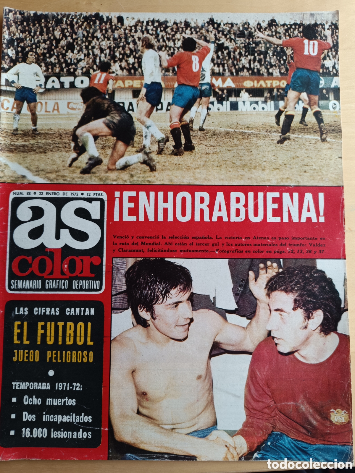 Coleccionismo deportivo: As Color N&ordm; 88. Poster de Churruca (Sporting de Gij&oacute;n)