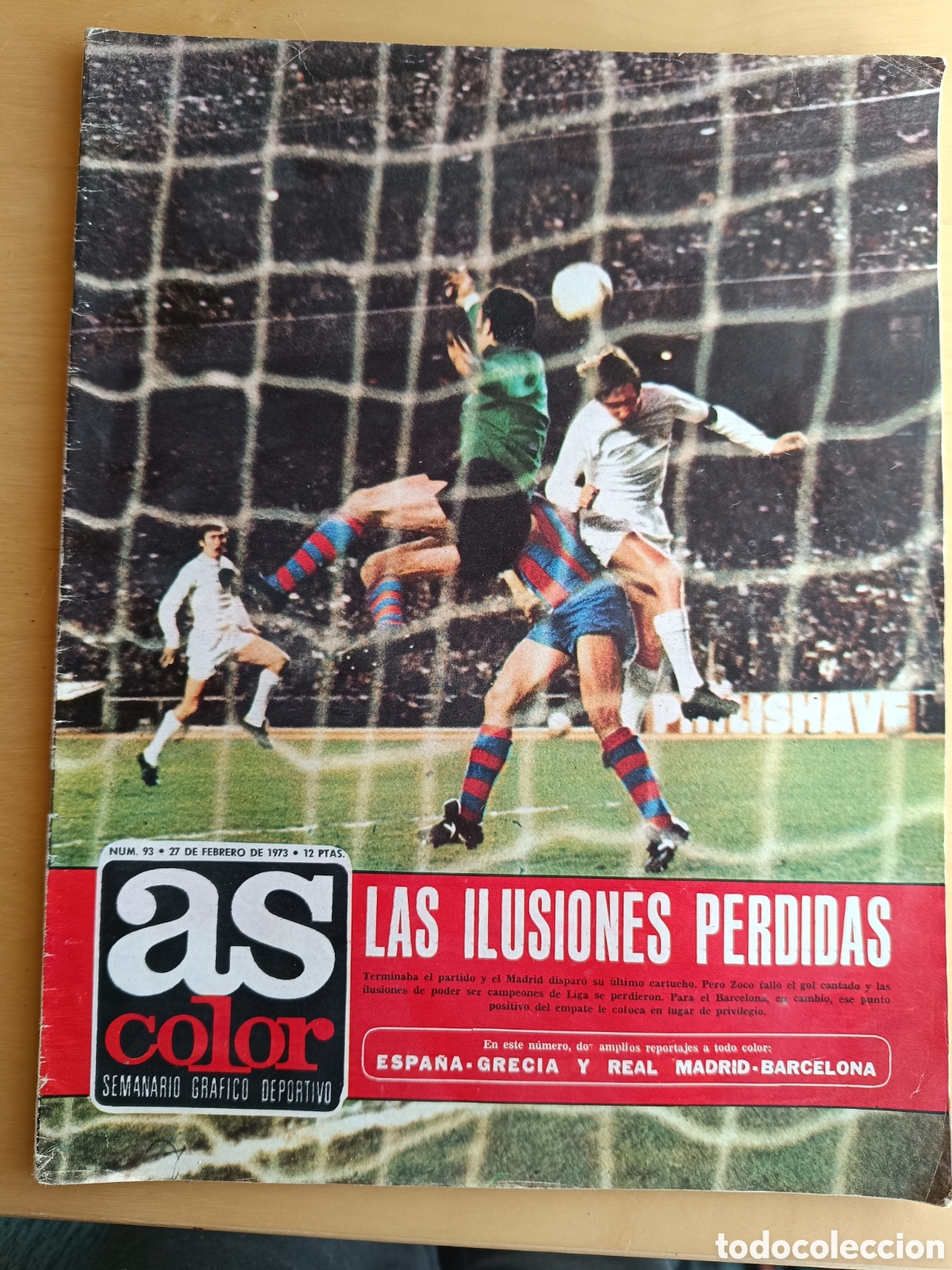 Coleccionismo deportivo: As Color N&ordm; 93. P&aacute;gina central el triunfo espa&ntilde;ol frente a Grecia