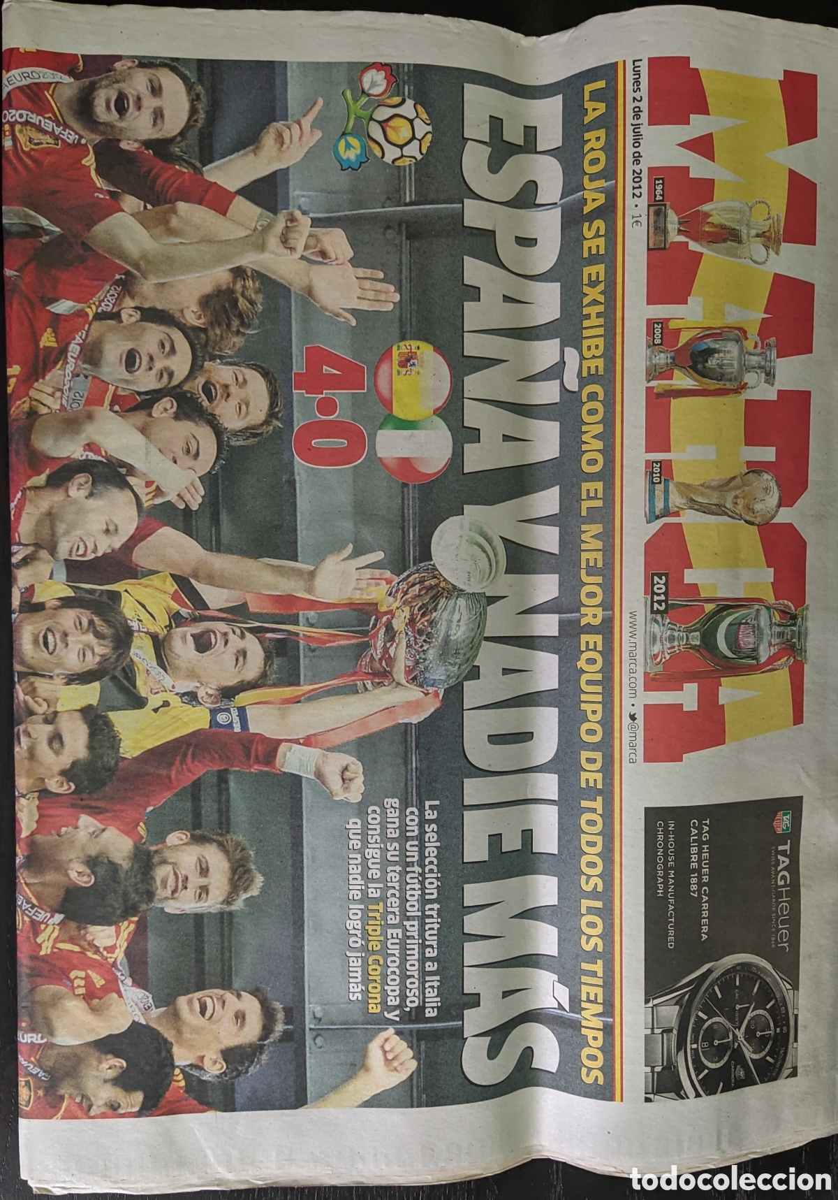 Coleccionismo deportivo: Diario MARCA 2 de Julio de 2012. Campeones EURO