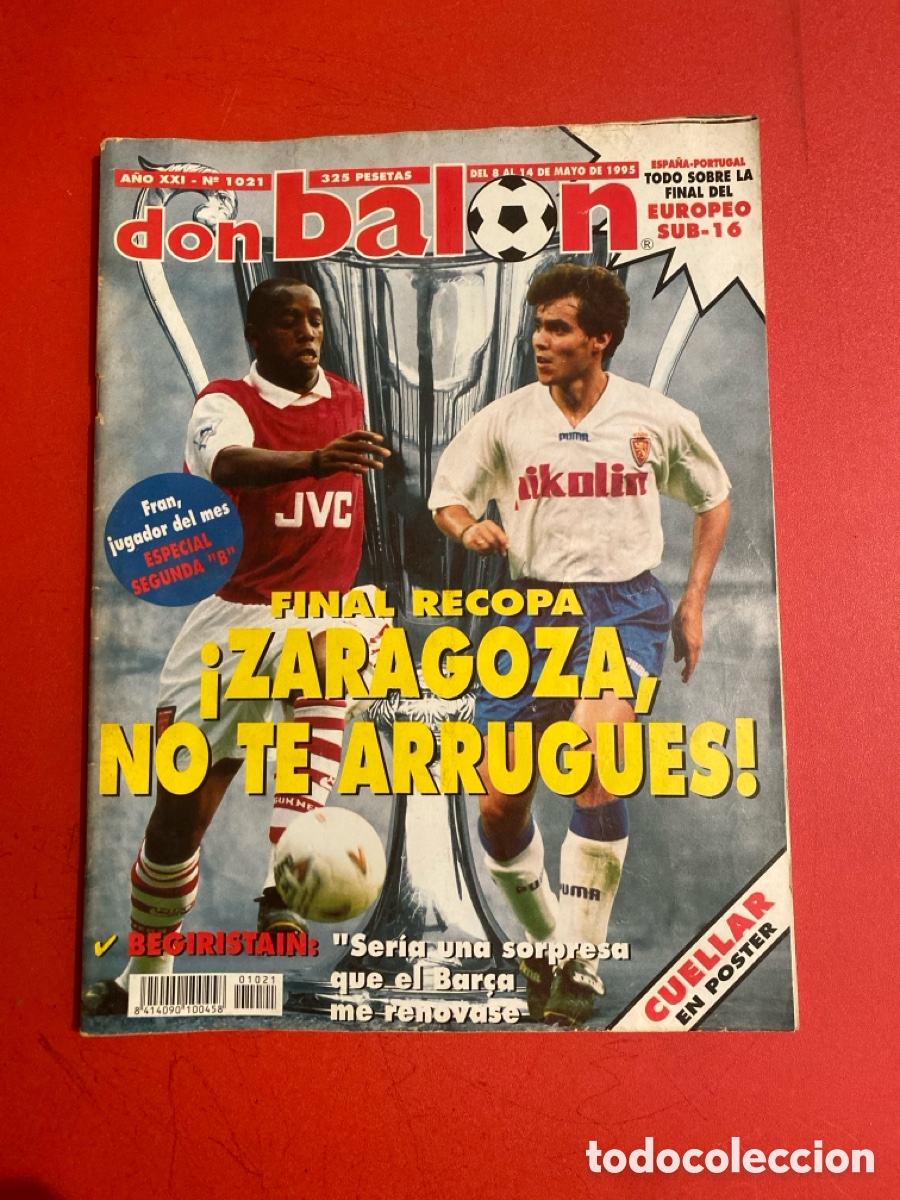 Coleccionismo deportivo: Don bal&oacute;n 1021 - Previo final Recopa Zaragoza vs Arsenal - Barcelona - Final UEFA - Salamanca
