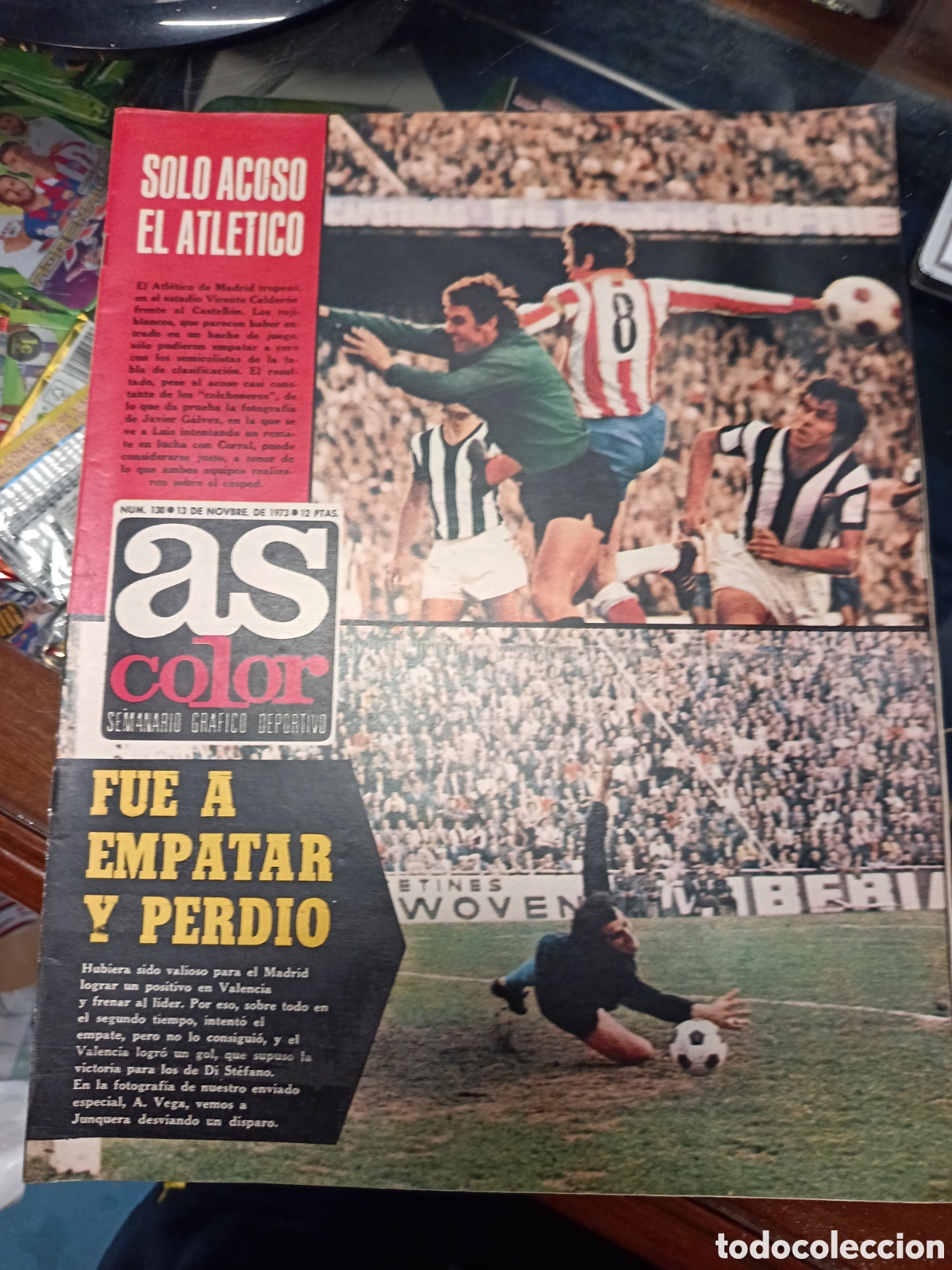 Coleccionismo deportivo: REVISTA AS COLOR N&ordm; 133, noviembre 1973, POSTER CENTRAL Real Madrid.