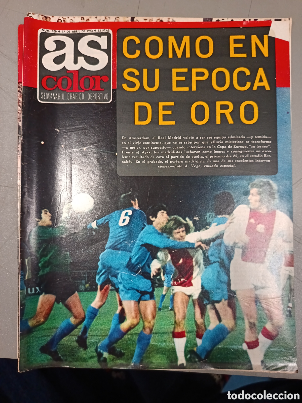 Coleccionismo deportivo: REVISTA AS COLOR N&ordm;100, a&ntilde;o 1973, POSTER CENTRAL Atl&eacute;tico de Madrid