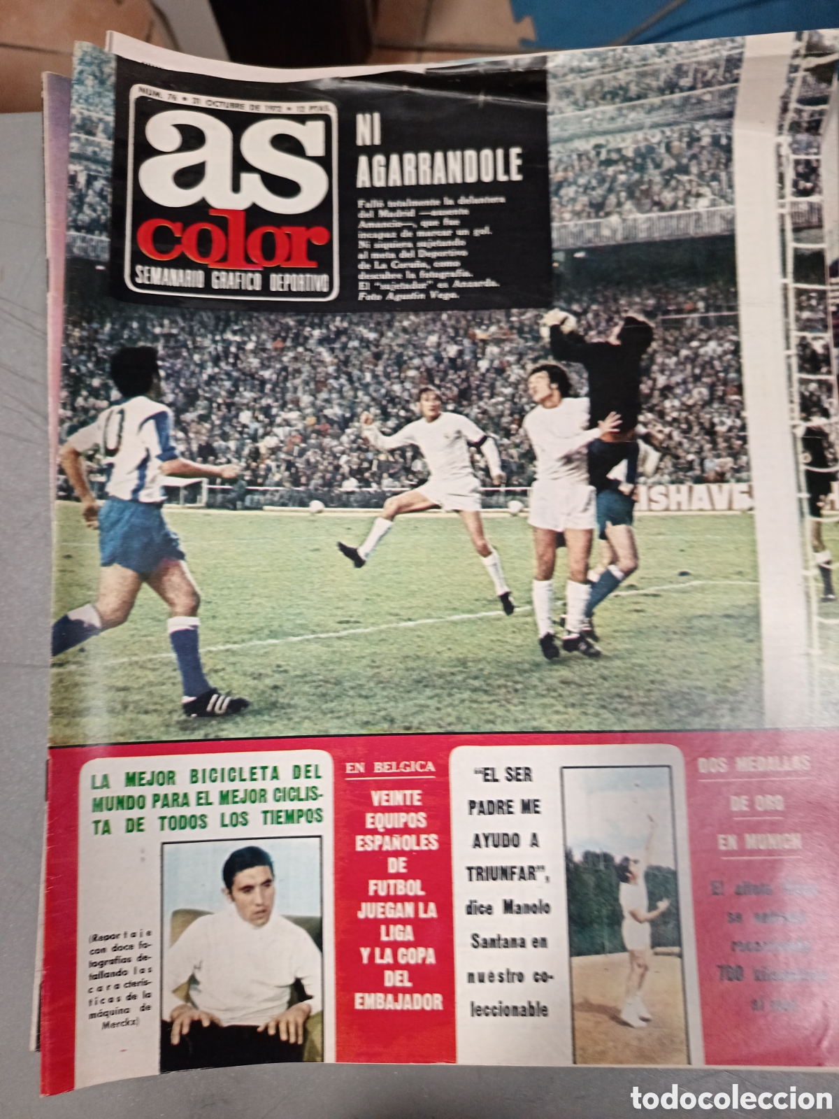 Coleccionismo deportivo: REVISTA AS COLOR N&ordm; 76 POSTER CENTRAL