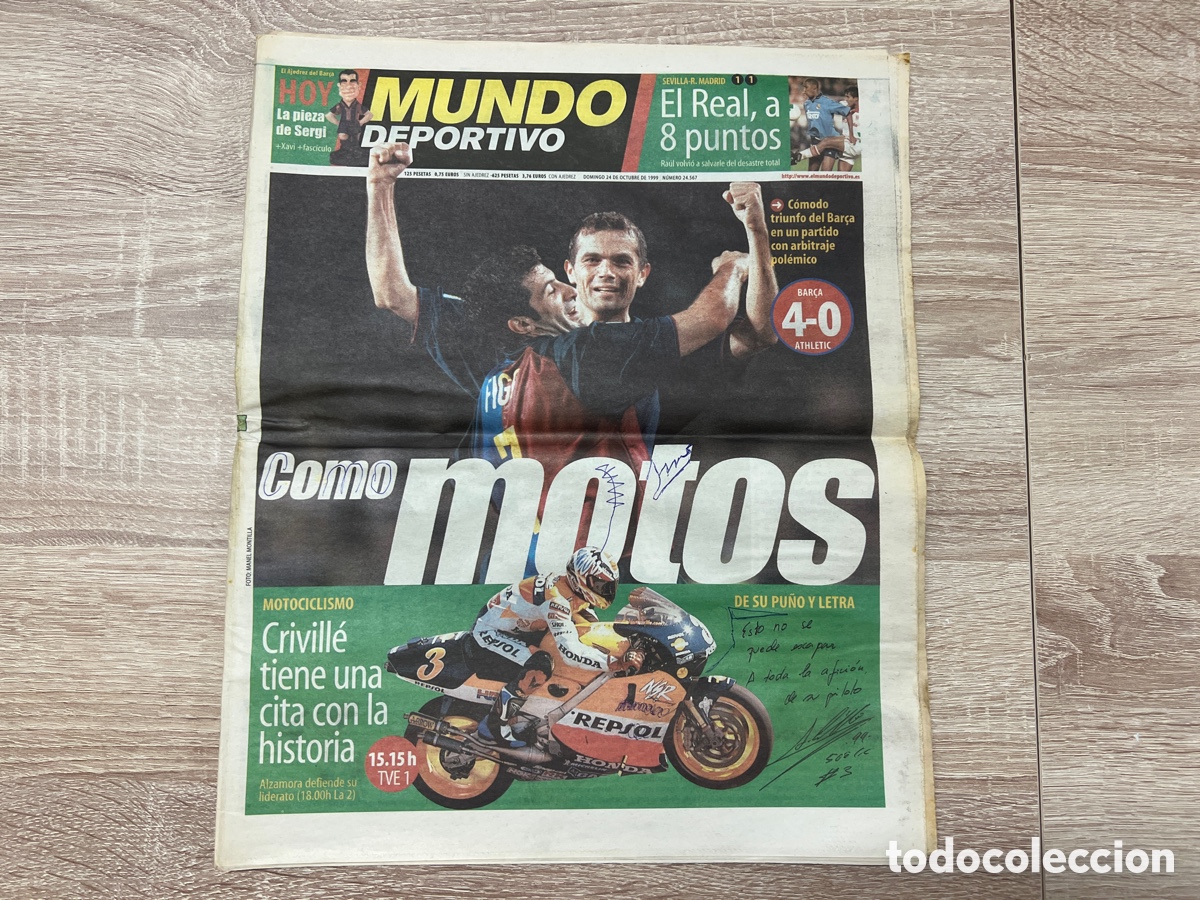 Collezionismo sportivo: MUNDO DEPORTIVO 24/10/1999 BAR&Ccedil;A 4 ATHLETIC 0