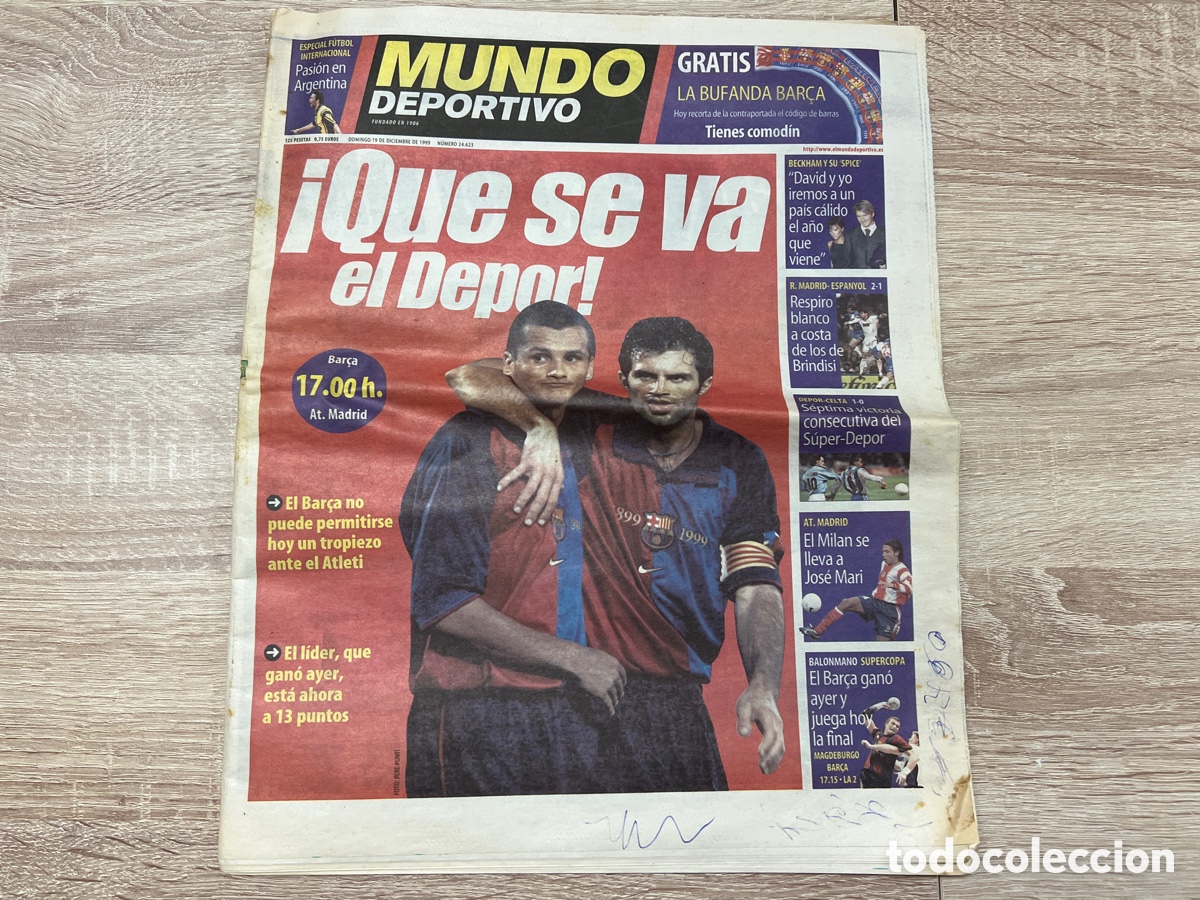 Coleccionismo deportivo: MUNDO DEPORTIVO 19/12/1999 QUE SE VA EL DEPOR