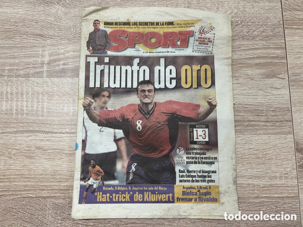 Coleccionismo deportivo: SPORT 05/09/1999 TRIUNFO DE ORO
