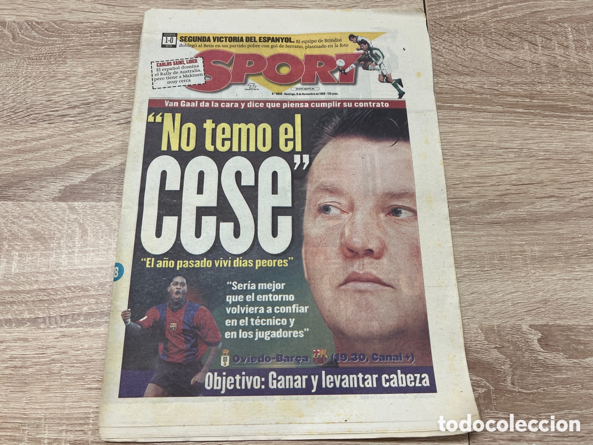 Coleccionismo deportivo: SPORT 08/11/1998 NO TEMO EL CESE