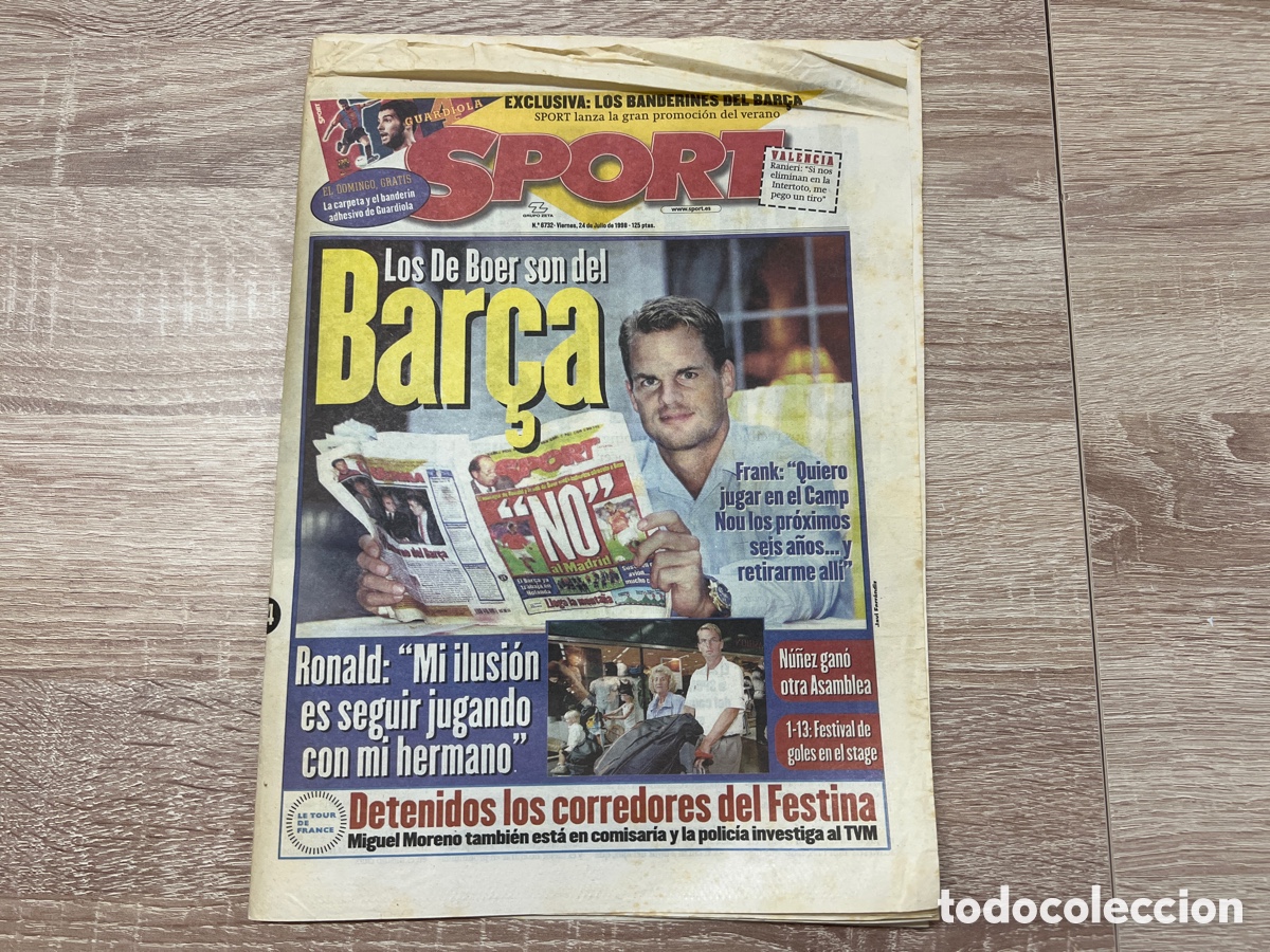 Coleccionismo deportivo: SPORT 24/07/1998 LOS DE BOER SON DEL BAR&Ccedil;A