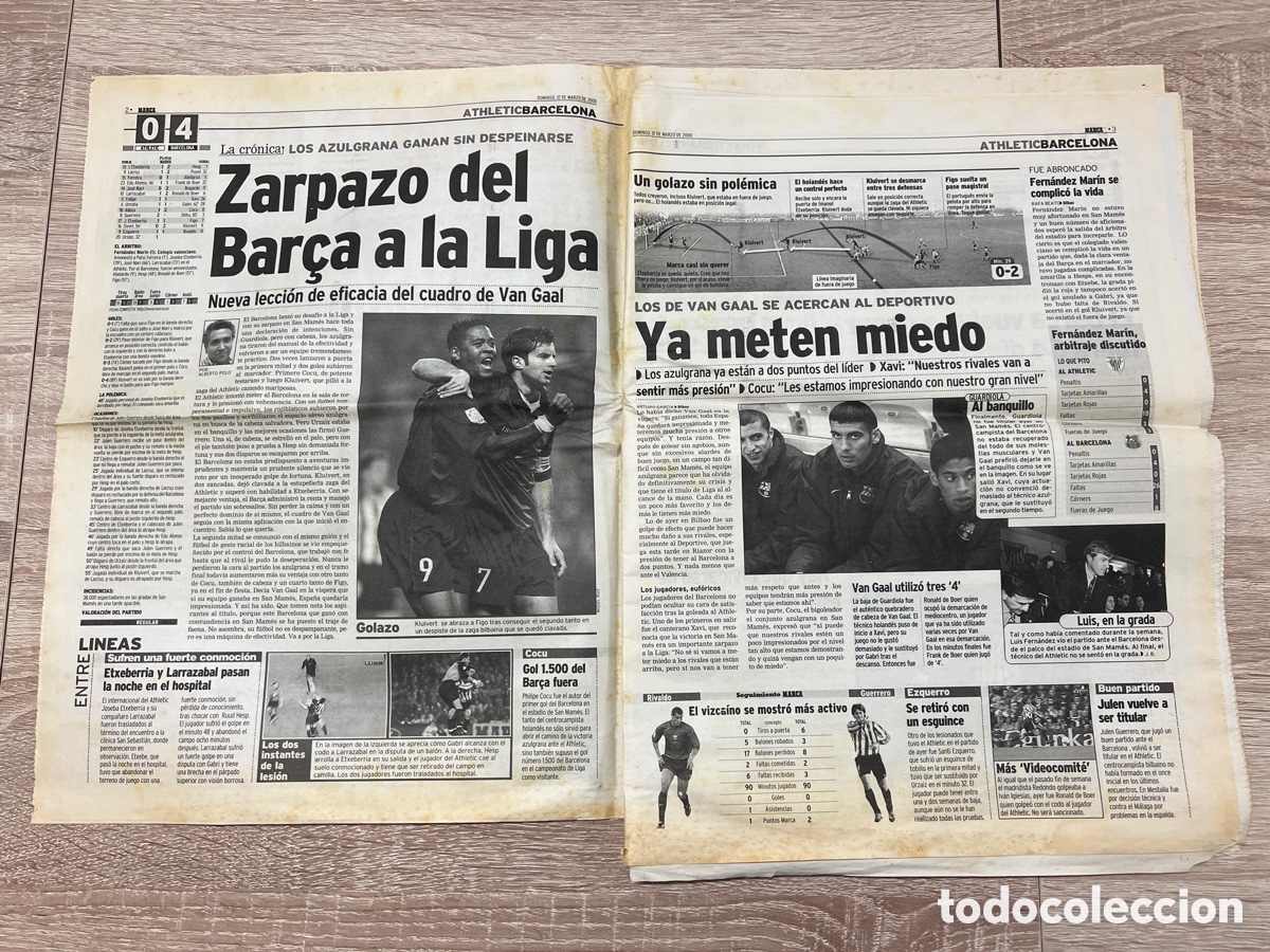 Coleccionismo deportivo: MARCA 12/03/2000 ESTE BAR&Ccedil;A DE MIEDO - Foto 2