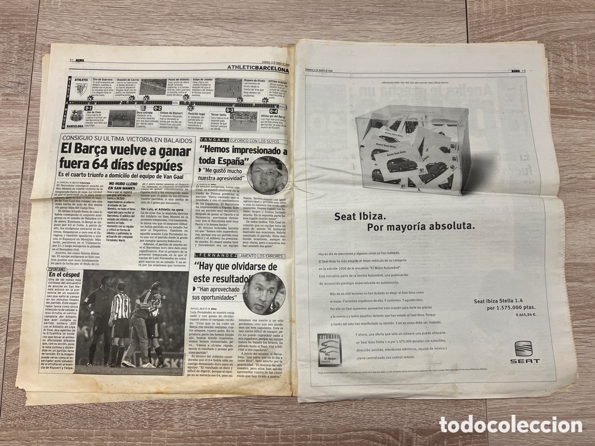 Coleccionismo deportivo: MARCA 12/03/2000 ESTE BAR&Ccedil;A DE MIEDO - Foto 3