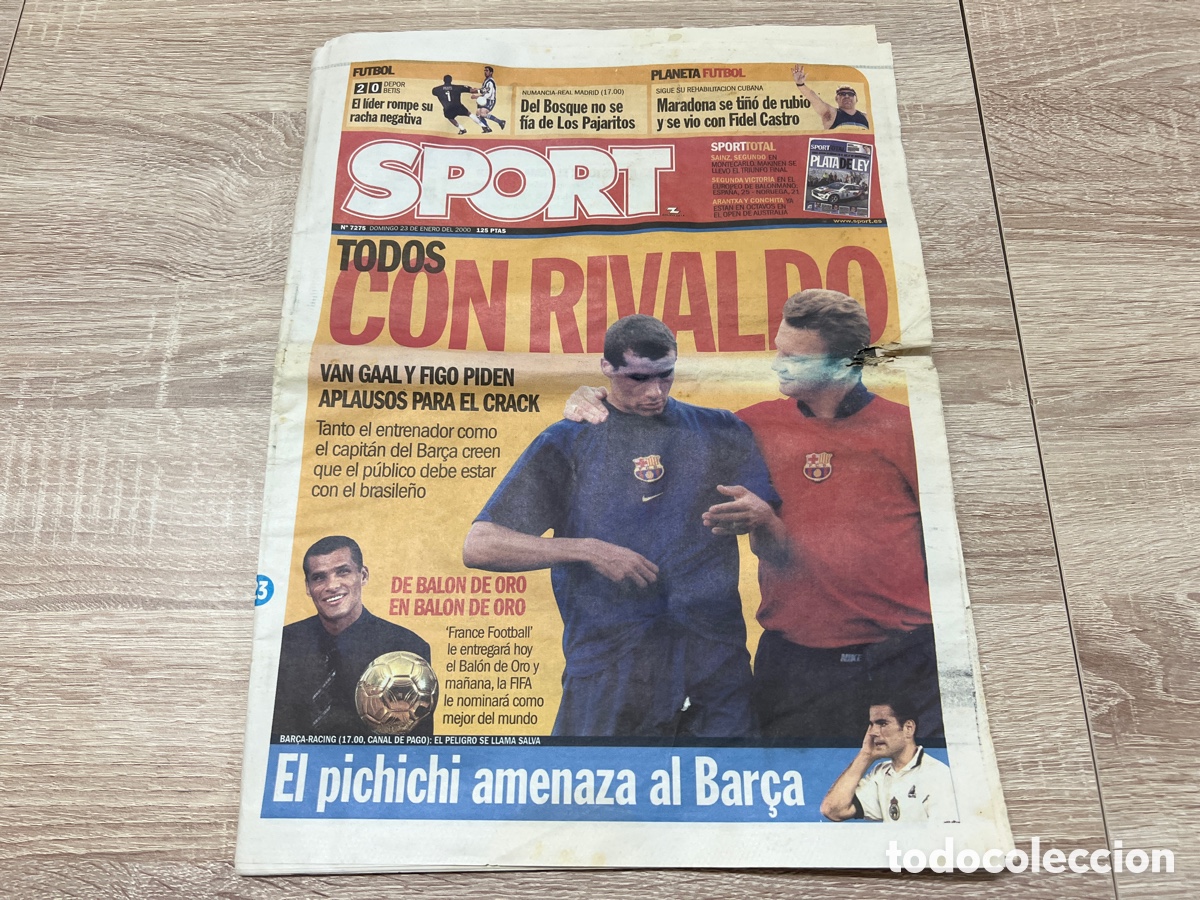 Coleccionismo deportivo: SPORT 23/01/2000 TODOS CON RIVALDO