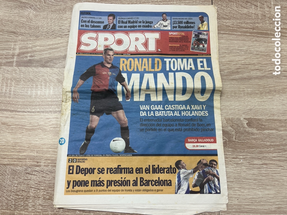 Coleccionismo deportivo: SPORT 20/02/2000 RONALD TOMA EL MANDO