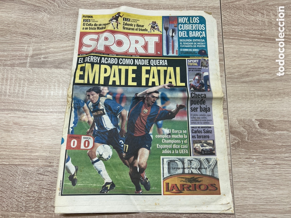 Coleccionismo deportivo: SPORT 06/05/2001 EMPATE FATAL