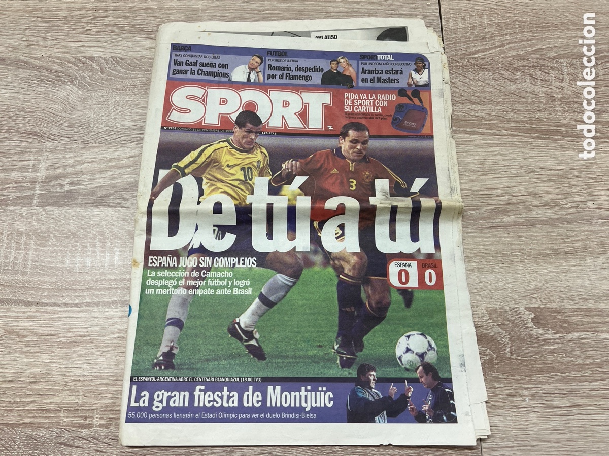 Coleccionismo deportivo: SPORT 14/11/1999 DE T&Uacute; A T&Uacute; ESPA&Ntilde;A 0 BRASIL 0