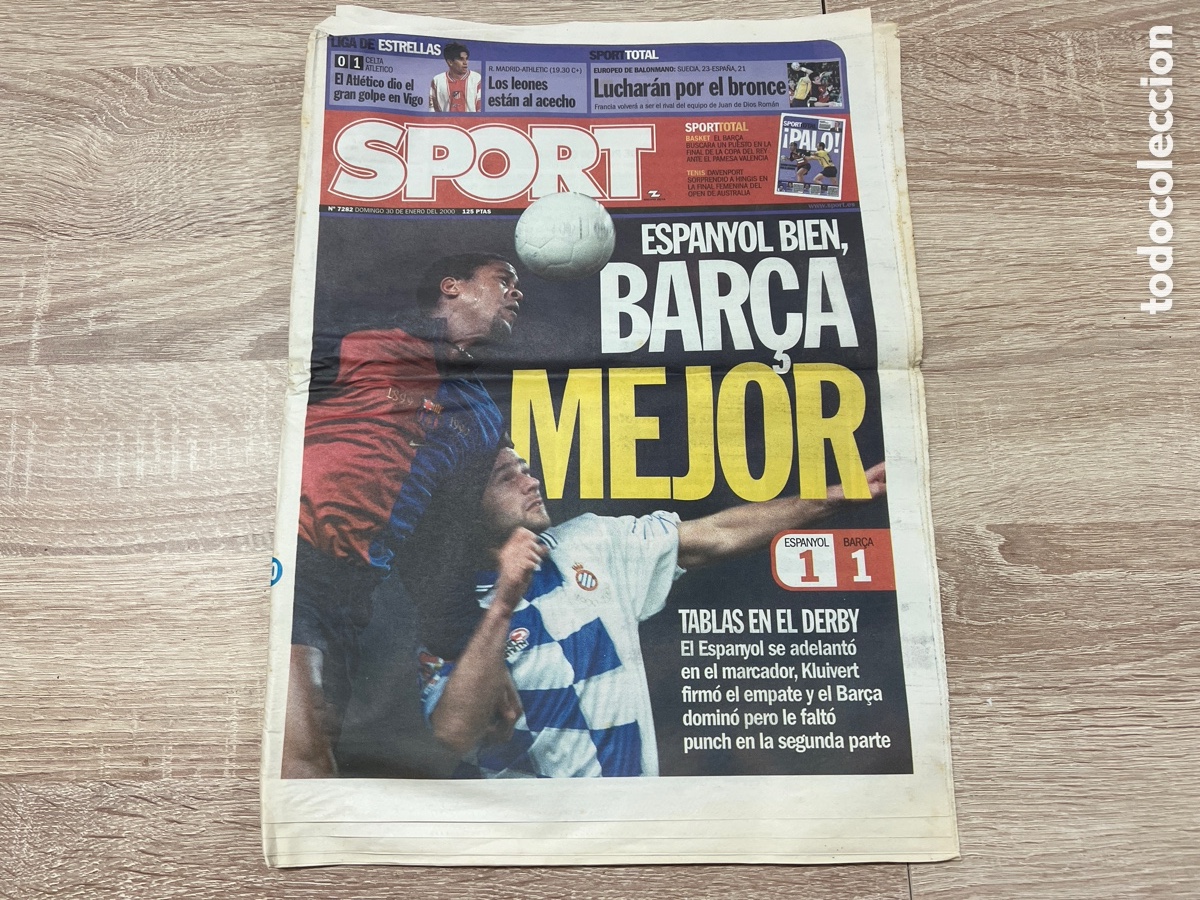 Coleccionismo deportivo: SPORT 30/01/2000 ESPANYOL BIEN, BAR&Ccedil;A MEJOR