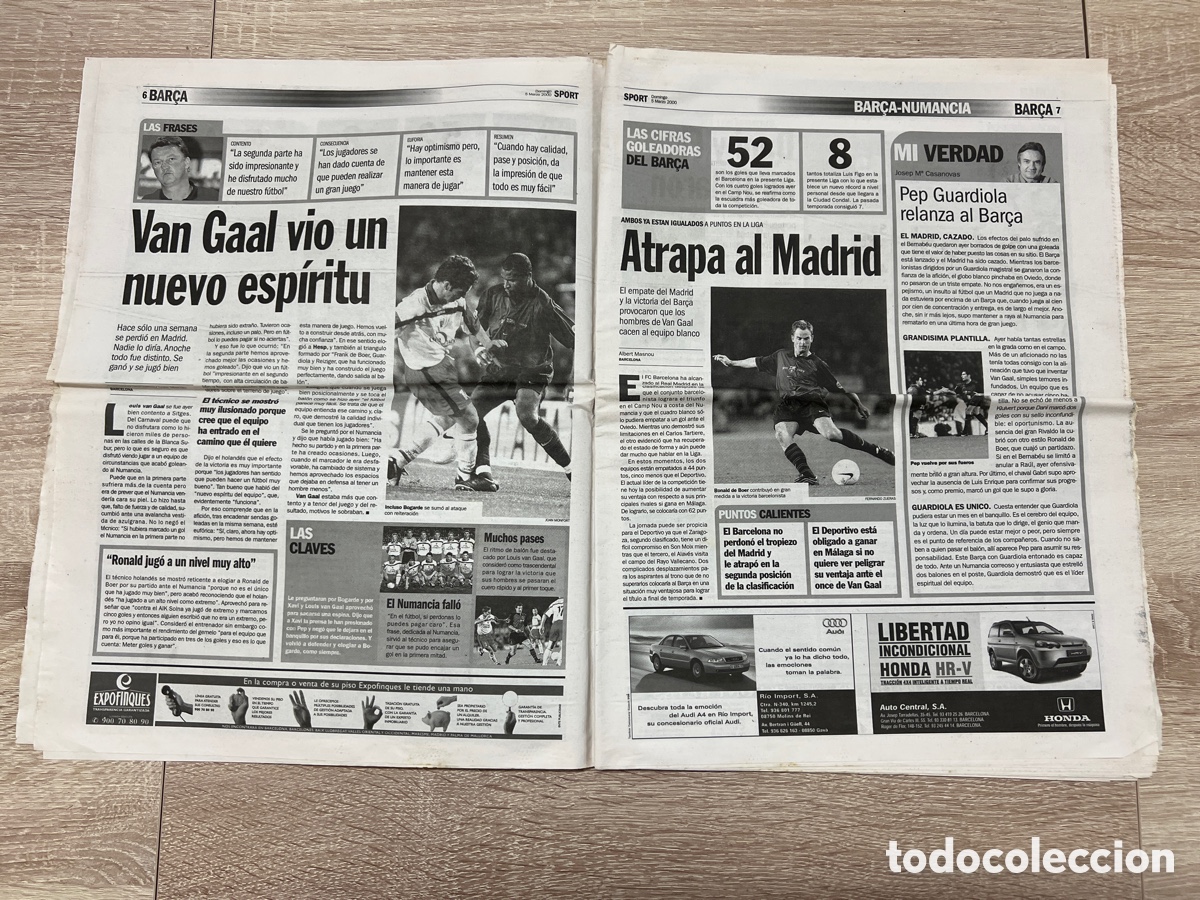 Coleccionismo deportivo: SPORT 05/03/2000 BAR&Ccedil;A NUMANCIA - Foto 4