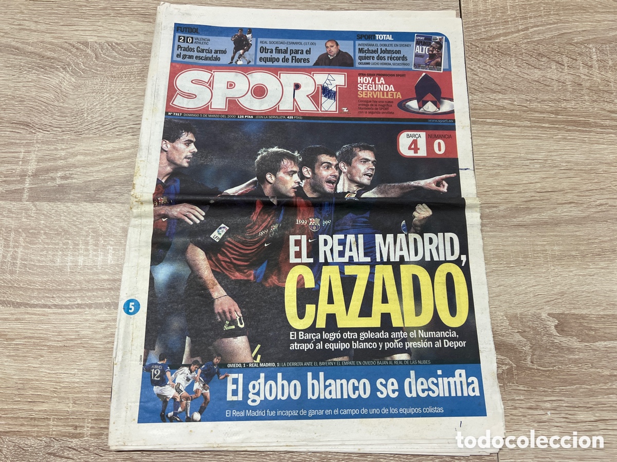Coleccionismo deportivo: SPORT 05/03/2000 BAR&Ccedil;A NUMANCIA - Foto 1