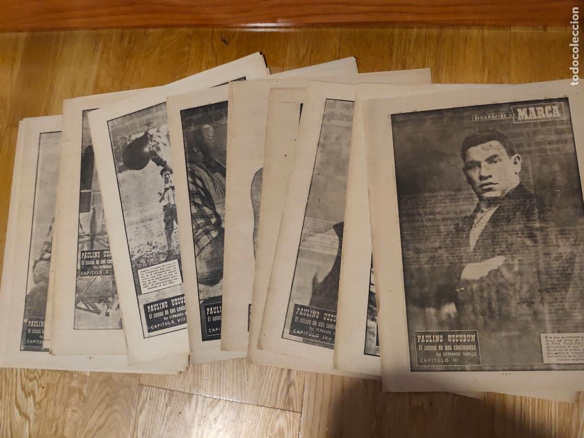 Coleccionismo deportivo: Biograf&iacute;as de Marca. 20 p&aacute;ginas originales Paulino Uzcudun