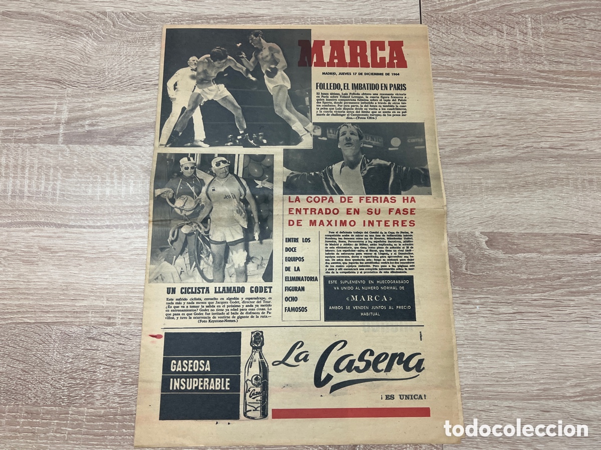Coleccionismo deportivo: MARCA 17-12-1964 MANCHESTER ROMA EVERTON COPA FERIAS FOLLEDO TIMONER