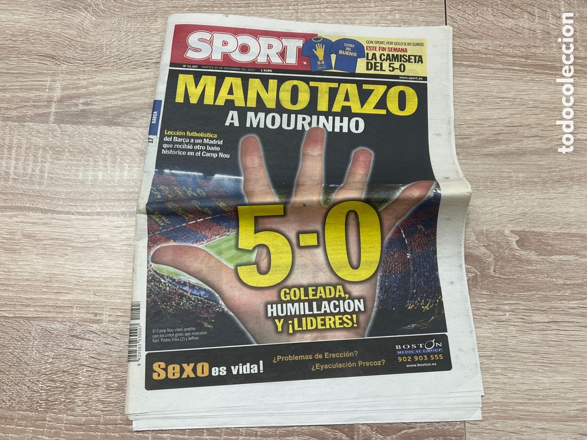 Coleccionismo deportivo: SPORT N&ordm; 11207 FC BARCELONA 5 REAL MADRID 0 ( 30-11-2010 )