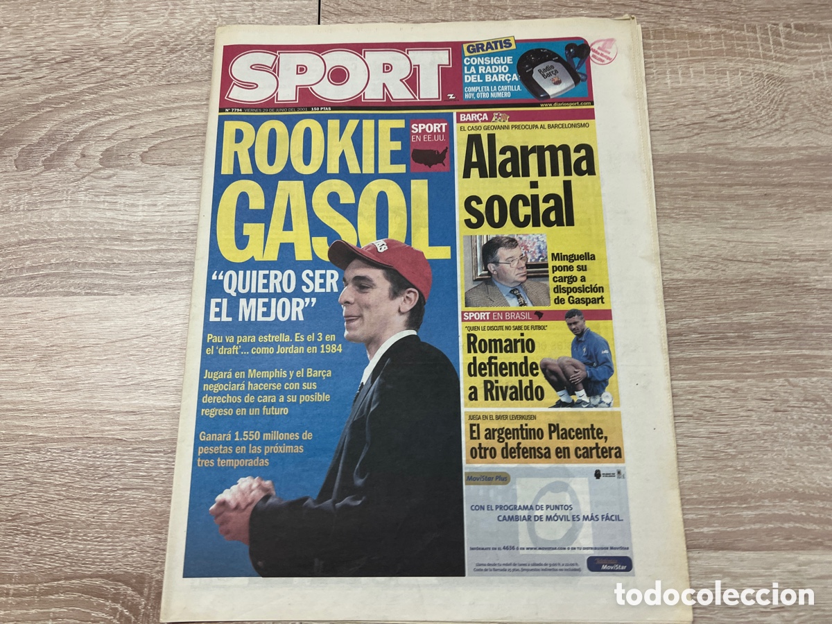 Coleccionismo deportivo: SPORT N&ordm; 7794 ( 29-6-2001) PAU GASOL ROOKIE