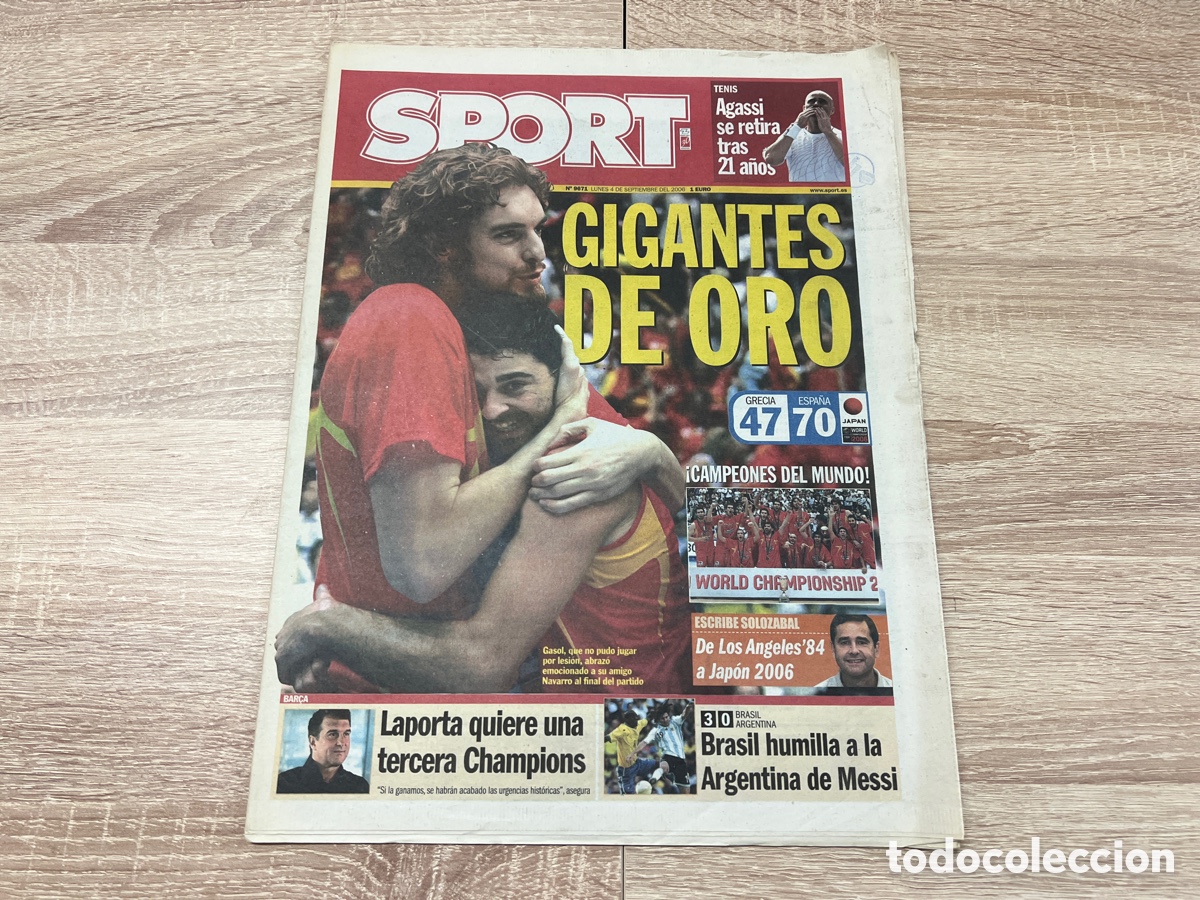 Coleccionismo deportivo: SPORT N&ordm; 9671 ( 04-9-2006) ESPA&Ntilde;A CAMPEON MUNDO BALONCESTO PAU GASOL