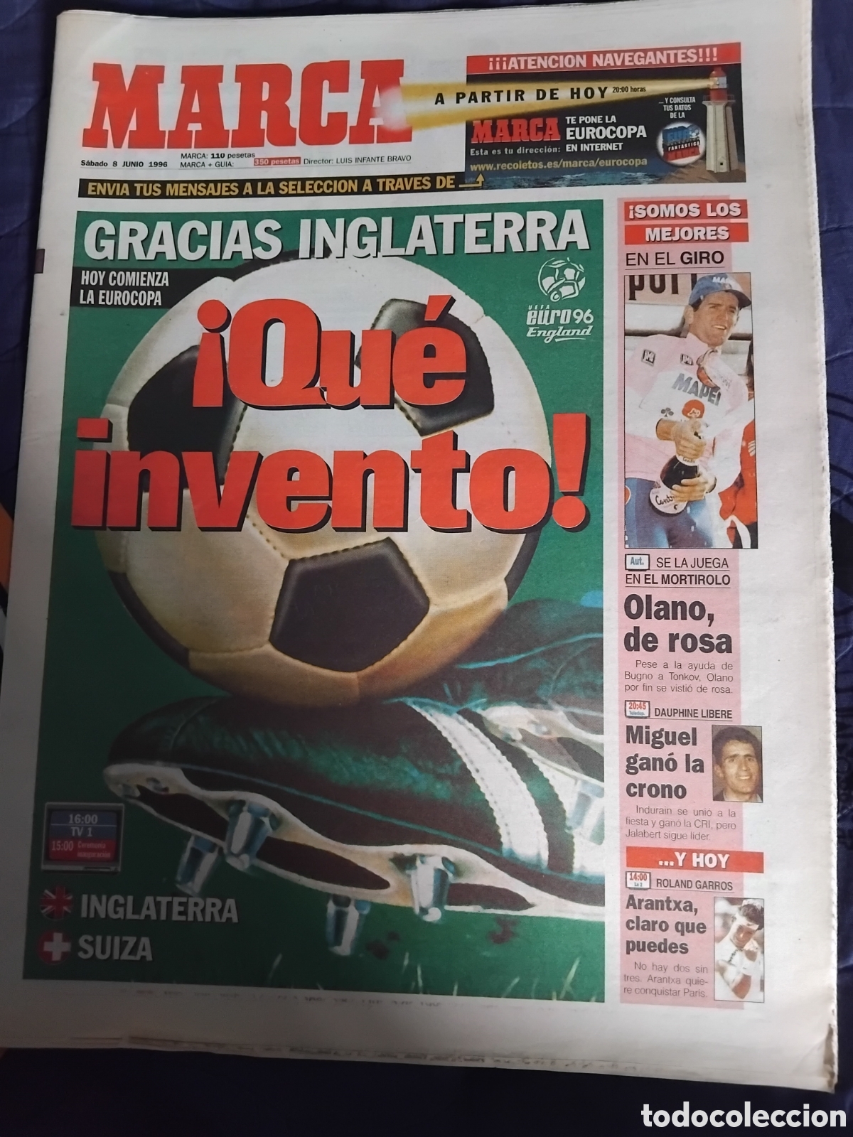 Coleccionismo deportivo: Periodico debut euro 1996