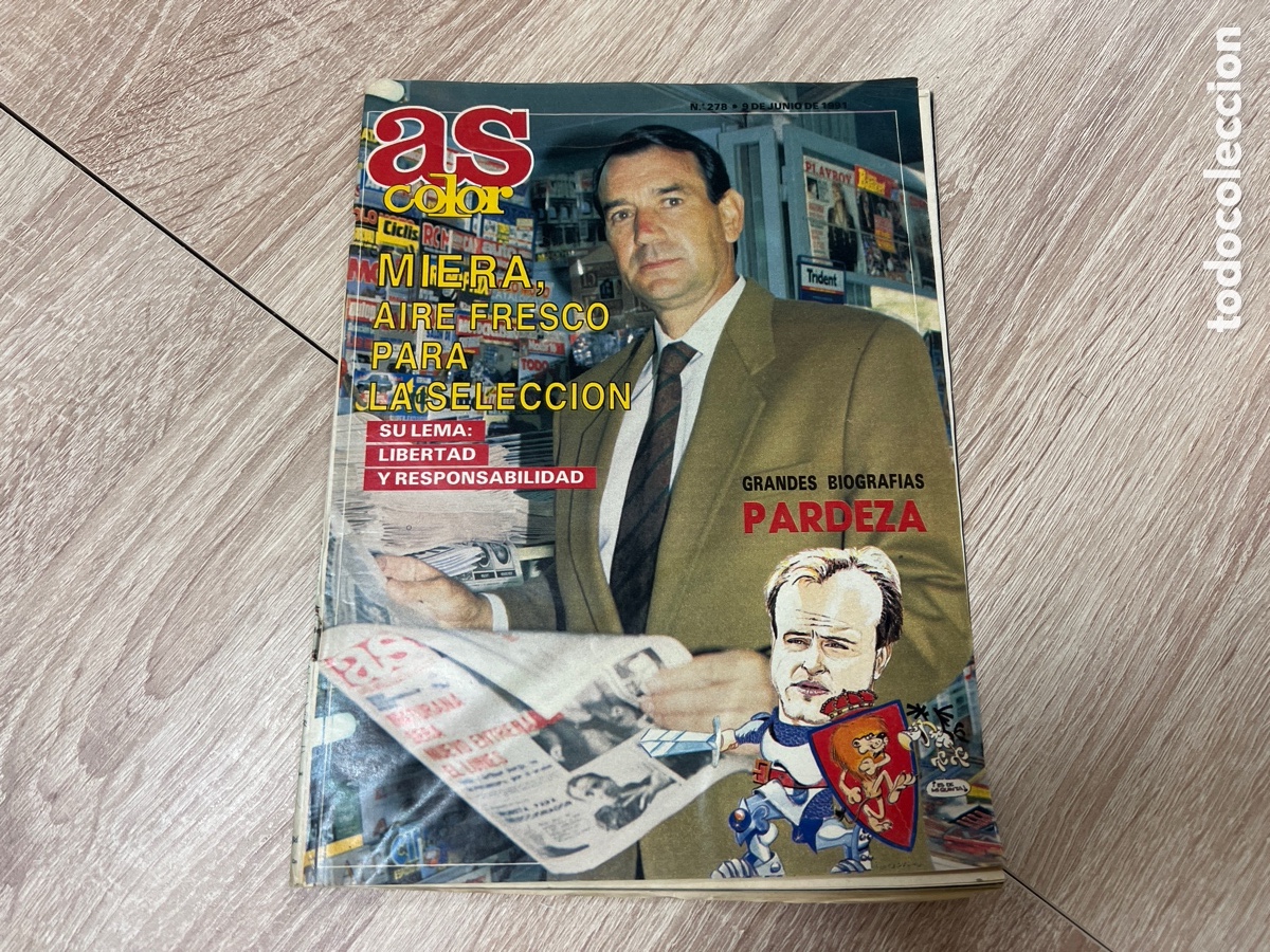 Sammelleidenschaft Sport: AS 09/06/1991 VICENTE MIERA PEDRO ALCA&Ntilde;IZ JOS&Eacute; ANGEL CIGANDA # 278