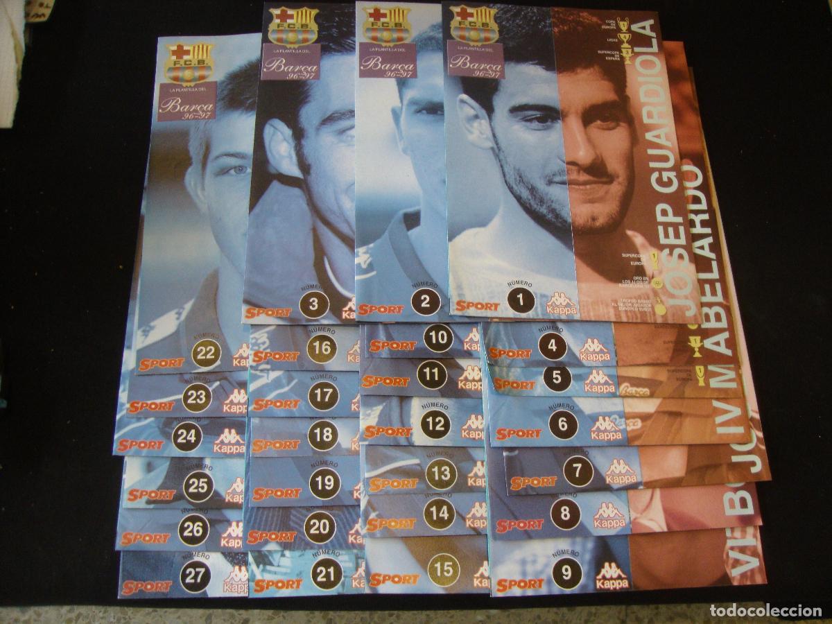 Coleccionismo deportivo: COLECCION COMPLETA 27 FICHAS DESPLEGABLES LA PLANTILLA BAR&Ccedil;A 96 97 DIARIO SPORT